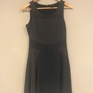 Navy and White Polka Dot Dress